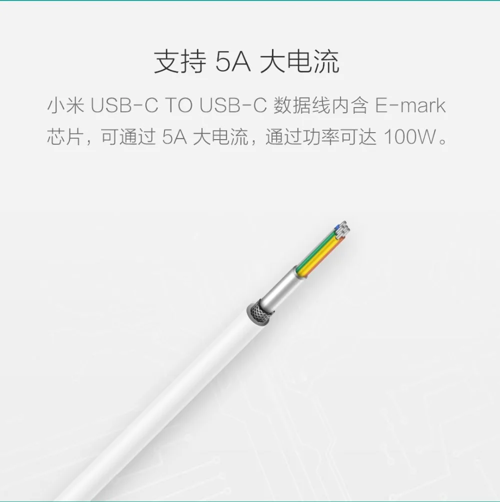 Xiaomi USB-C-USB-C кабель для передачи данных 150 см кабель Usb type C поддержка 5А ток Быстрая зарядка 480 Мбит/с высокоскоростной кабель передачи данных