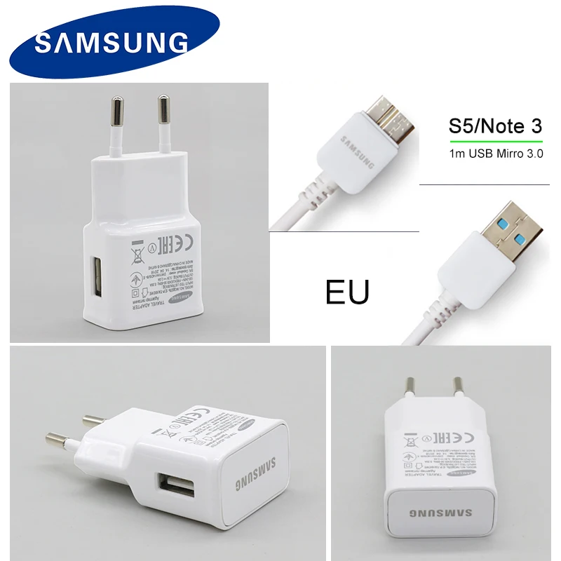 Samsung Оригинальное дорожное зарядное устройство для samsung Galaxy S5 Note 3 телефона 5 V & 2.0A