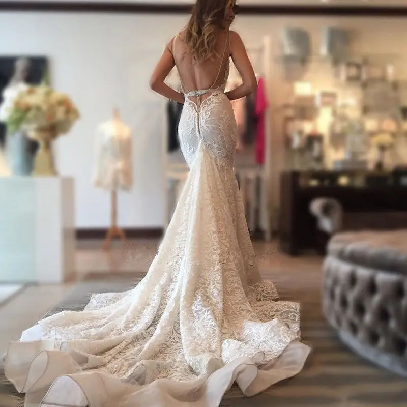 tight wedding dresses with long trains