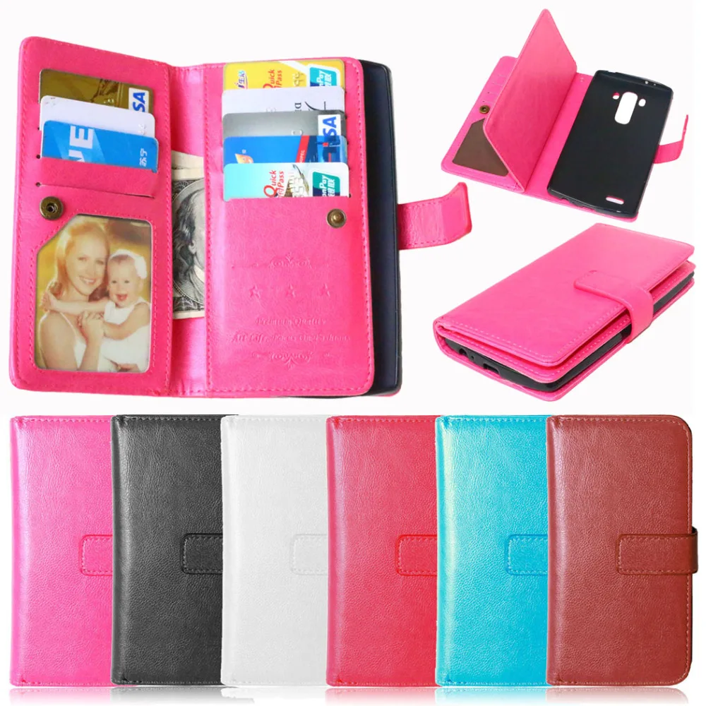 

For LG G4 Wallet Case Phone Purse Bag Cover for LG G4 H810 VS999 F500 Flip Leather Phone Cases With 9 Card Slots + Photo Frame