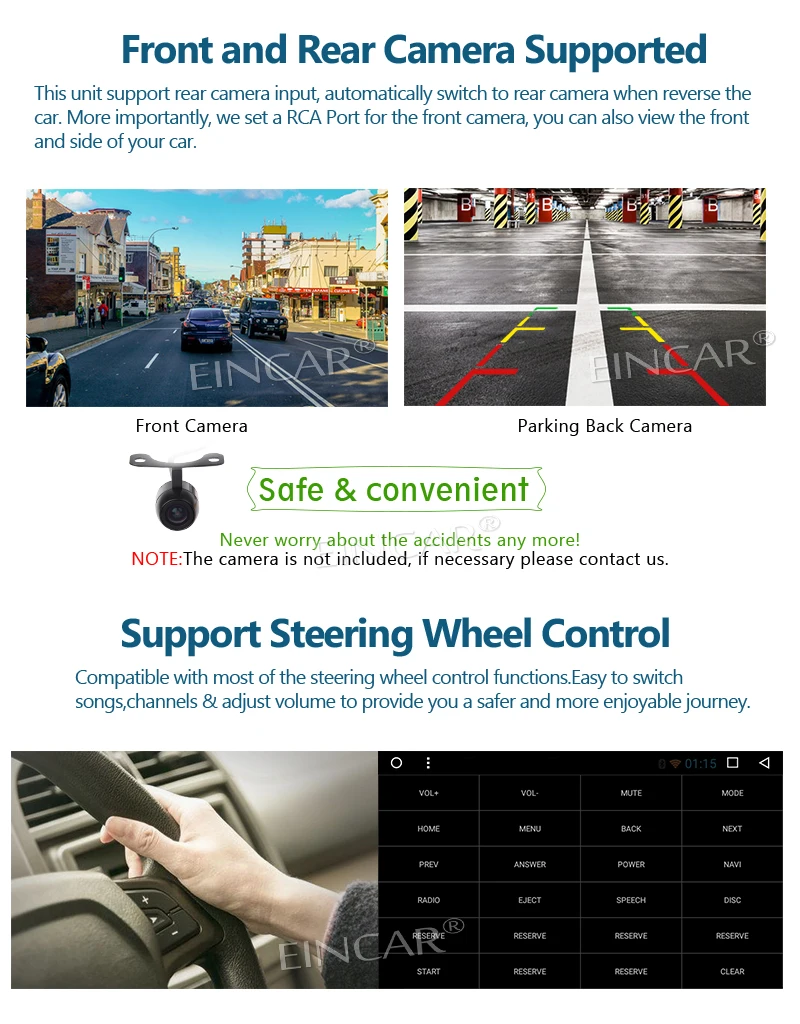 Cheap EinCar Octa Core Car Stereo GPS car DVD Player for Corolla Head Unit Double 2Din 7