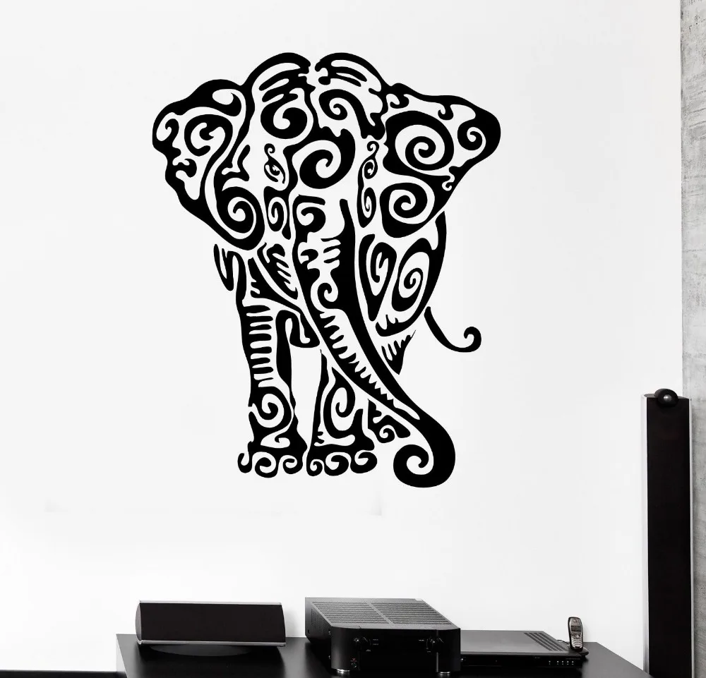 Hot Home Decoration Pvc Wall Stickers Indian Elephant Animal Tribal Art  Mural Vinyl Decals Gw-145 - Wall Stickers - AliExpress