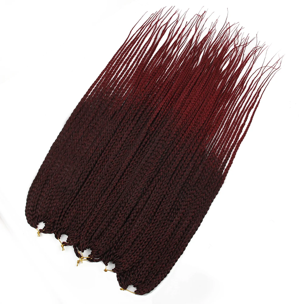 Box Braids 22 Inch Ombre Braiding Hair Extension Synthetic Crochet