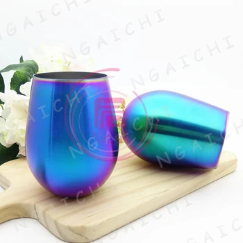 

Water Cup Rainbow Juice Cup Beer Mug 304 Stainless Steel Ice Bar Drinkware Metal Fruit Cool Drink Coffee Goblet Wine Beaker 1pcs