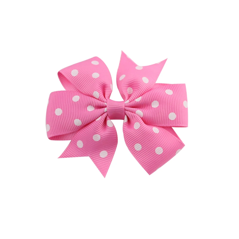Polka Dot Grosgrain Ribbon Bows with Alligator Clip Kids Girls Colourful Bow Tie Hairpins Headwear Hair Accessorises (14)