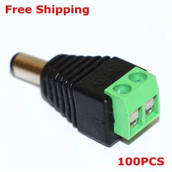 

Free Shipping 100Pcs/Lot 5.5 x 2.1mm DC Power Male Jack Connector Plug DC Male Adapter Plug Connector for CCTV Camera LED Strip