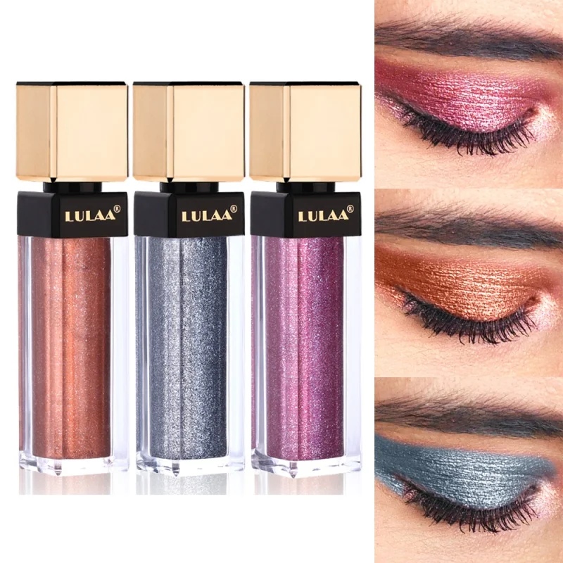 

New 12 Colors Shine Smoky Eyeshadow Waterproof Dimond Glitter Liquid Eyeshadow Women's Cosmetic Eyeshadow Eyeliner 1pc
