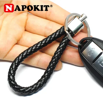 

Black PU Leather Car Key Holder Key Rings Key Chain Hand Auto Keychain Car Keyring Gift Creative Auto Car Accessories