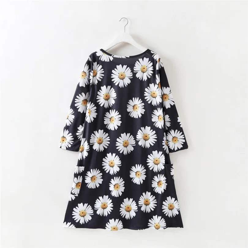 Beach Dresses Mommy Daughter Women Long Sleeve Dress SunFlower SunDress Lady Family Matching Clothes Dropshipping #F#40AT1314