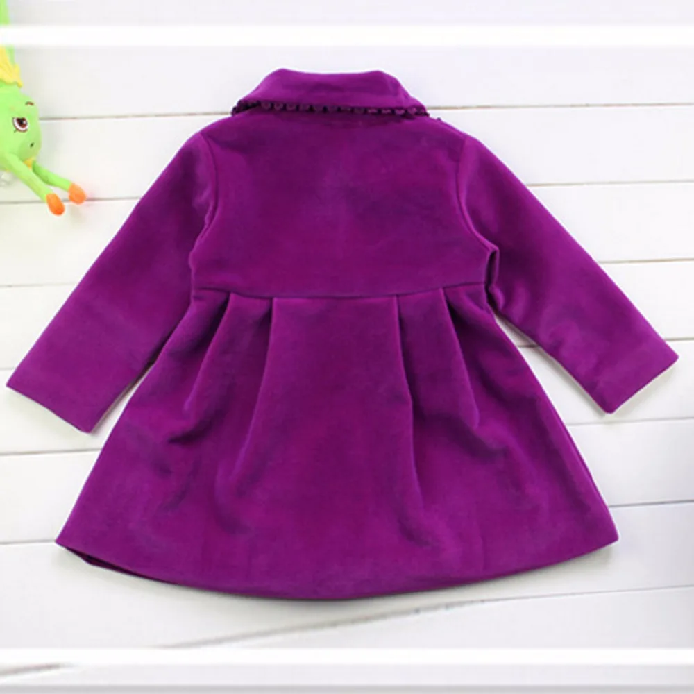 Г. детские куртки для девочек на осень и зиму однотонный Рождественский венок для маленьких девочек, синее, красное, фиолетовое пальто 2-7Y Одежда для девочек