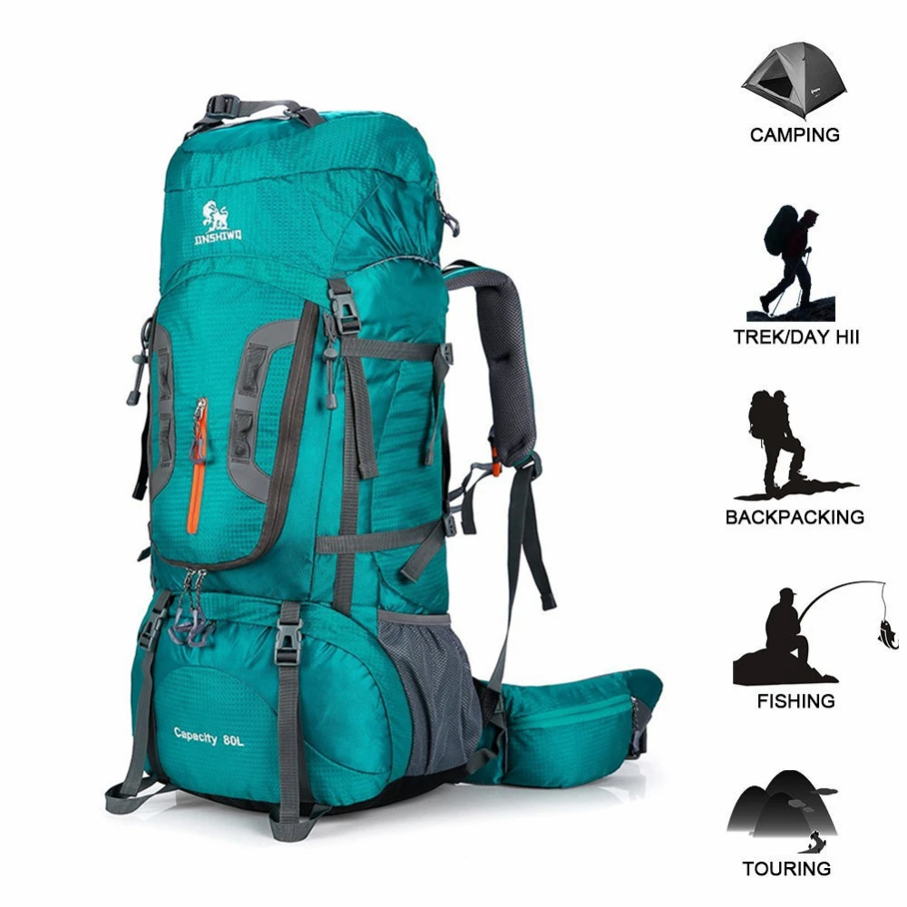 Eele EOPTION 80L Outdoor Sports Large Aluminium Alloy Backpack with Rain Cover for Camping Hiking