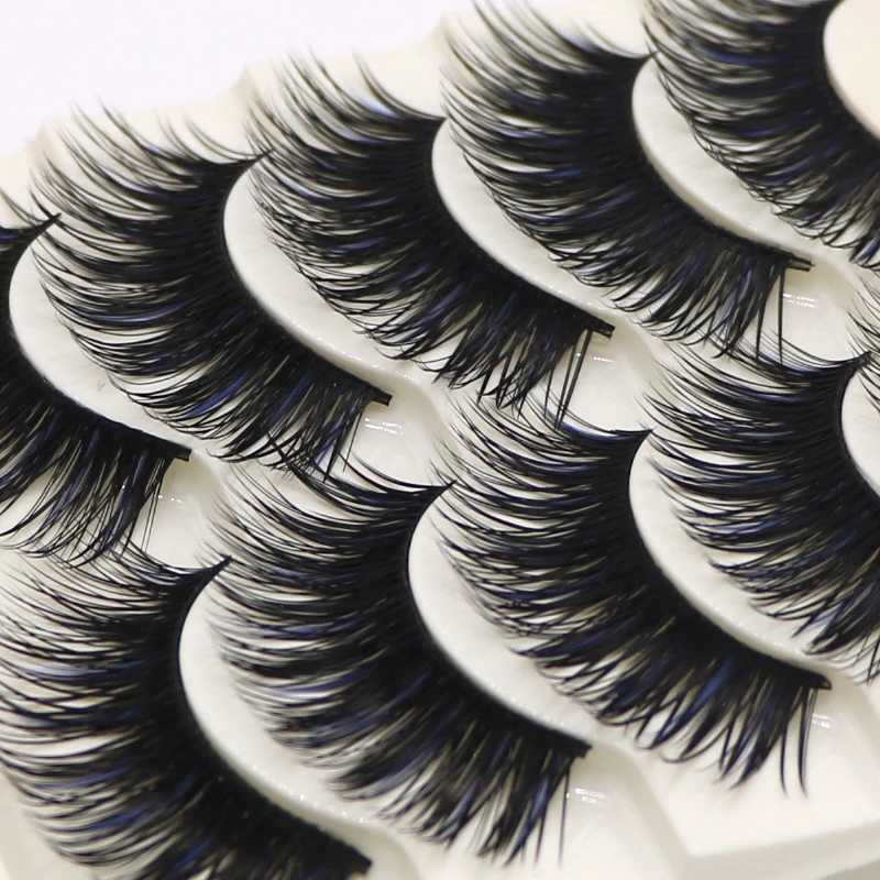 

5Pair High Quality Crisscross Lengthening False Eyelashes Natural Long Cross Reusable Fake Eyelashes Halloween Party Eyelashes