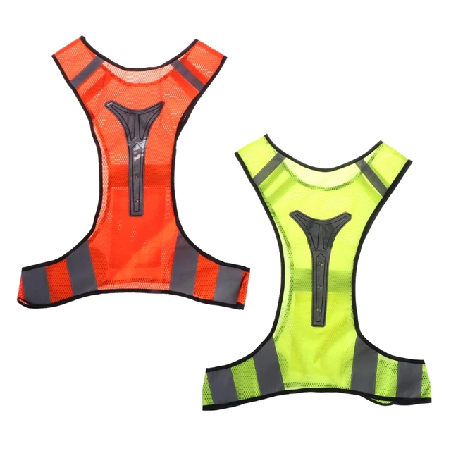 Cheap Cycling Reflective Vest LED Running Outdoor Safety Jogging Breathable Visibility  