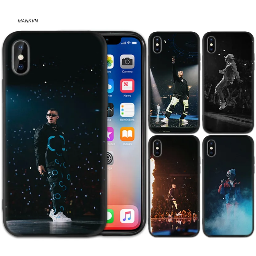 

Black Rubber Soft Silicone Case Bag Cover for iPhone XS XR X 7 8 6 6S 5C 5E 5S 5 Plus Max Shell Fundas Fall Coque pop j Balvin