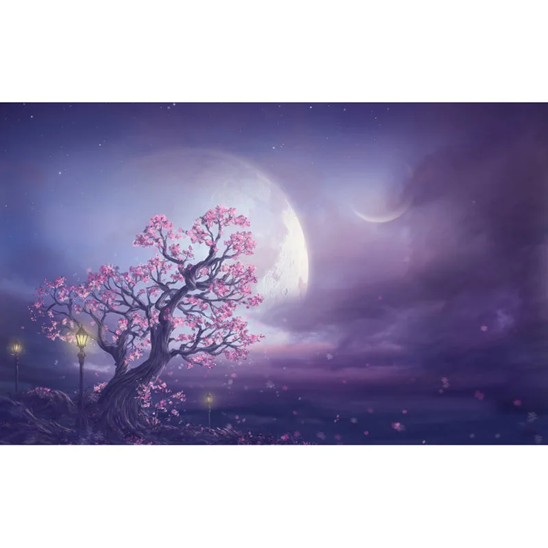 Full square diamond 5D DIY diamond embroidered moonlight tree diamond cross stitch embroidered rhinestone mosaic decoration