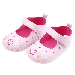 0-18 месяцев милый ребенок кроссовки обувь анти-слип мягкая подошва вышитые туфли принцессы кроватки обувь Новые NSV775