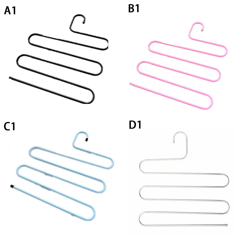 3 упаковки) s-образная стойка для брюк из нержавеющей стали многофункциональные стеллажи для хранения бытовой шкаф аксессуары для хранения Вешалки