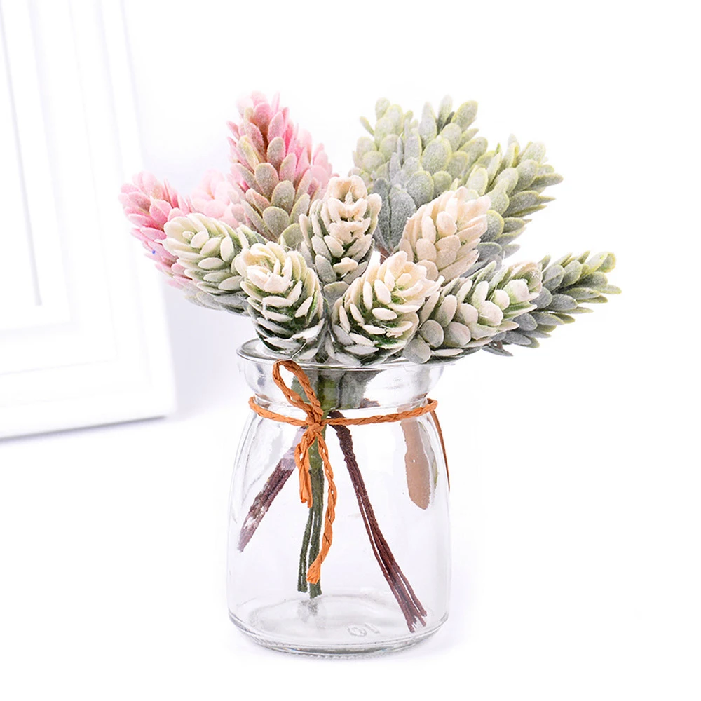 

6Pcs/lot Mini Artificial Plant Pineapple Grass Artificial Flowers Fake Plant Grass for Handmade DIY scrapbook Wreath Decoration