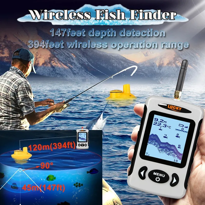 Deeper Findfish FFW718 Wireless Remote Sonar Sensor FishFinder Depth Sounder Alarm 125KHZ Water Depth Electronic Fishing Lure (1)