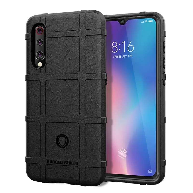 Чехол для Xiaomi Mi 9 мягкий силиконовый прочный противоударный бронированный