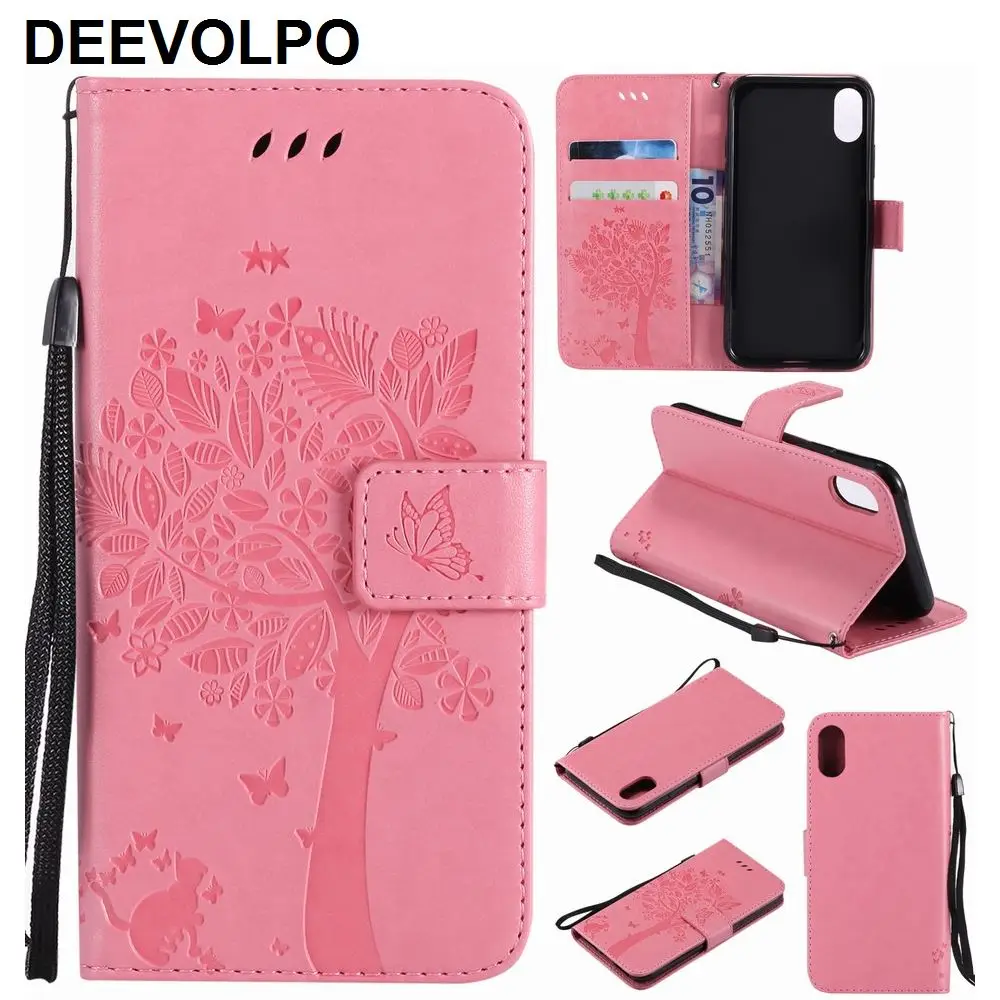 

Mobile Phone Bags Tree Butterfly Embossing For Samsung Note8 A310 A510 A320 A520 A710 A8 Plus 2018 J310 J510 J710 Card Slot P06G