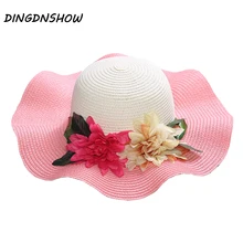 [DINGDNSHOW] модная женская складная шляпа широкий пляжный навес цветочные солнцезащитные очки широкополая соломенная шляпа женские летние шляпы