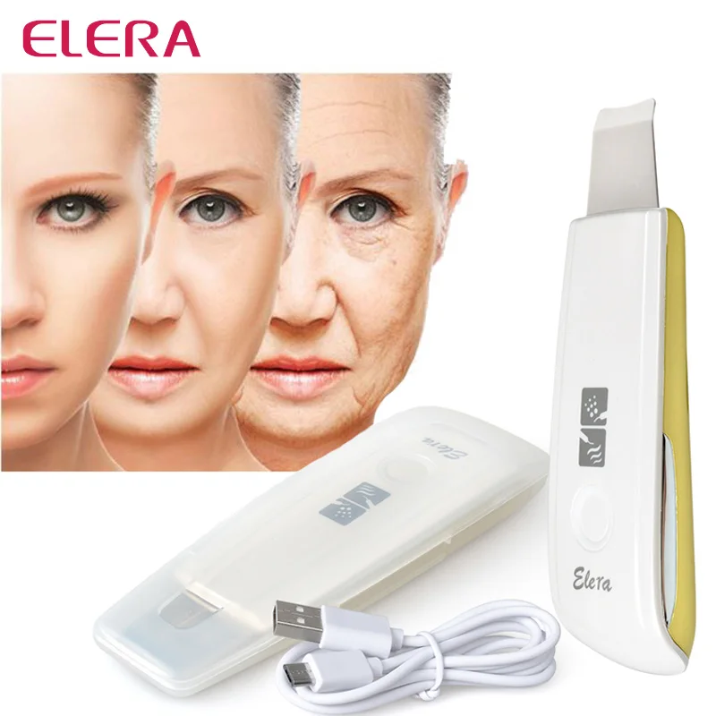 New Ultrasonic Ion Skin Scrubber Rechargeable Ultrasound Microdermabrasion Deep Clean High Frequency Vibration Face Massager Spa