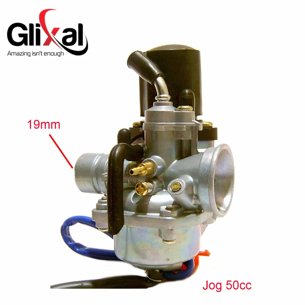 

Glixal 1PE40QMB Jog 50cc 72cc 90cc 19mm Carburetor with electric choke for Minarelli 2 stroke 1E40QMB Scooter Moped Carb PZ19J