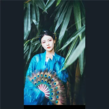 

Custom Cos Ancient Costume Props Costume Drama Classic Handsome Boy Feather Fan Exquisite Opals Peacock Feather Fan Dance Fan