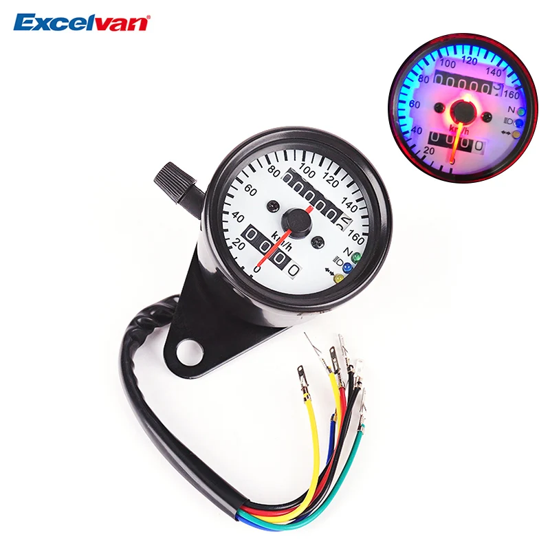 Universal Dual Odometer Speedometer Gauge Night Light LED Backlight