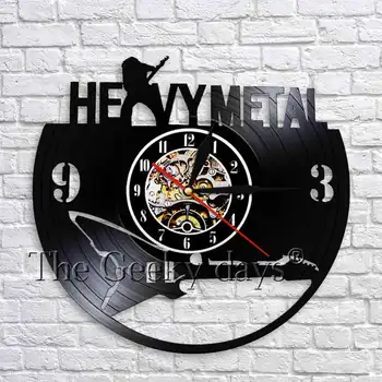 

Heavy Metal Rock N Roll Music Vinyl Clock Guitar Wall Clock Musical Instrument 3D Wall Watch Handmade Wall Decor For Pub