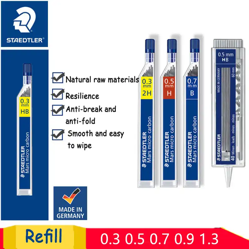 1pc Staedtler 250 Mechanical Pencil Lead Super Fine Anti Cracking 0 3 0 5 0 7 0 9 1 3 2h H Hb B Mars Micro Carbon Polymer Refill Mechanical Pencils Aliexpress