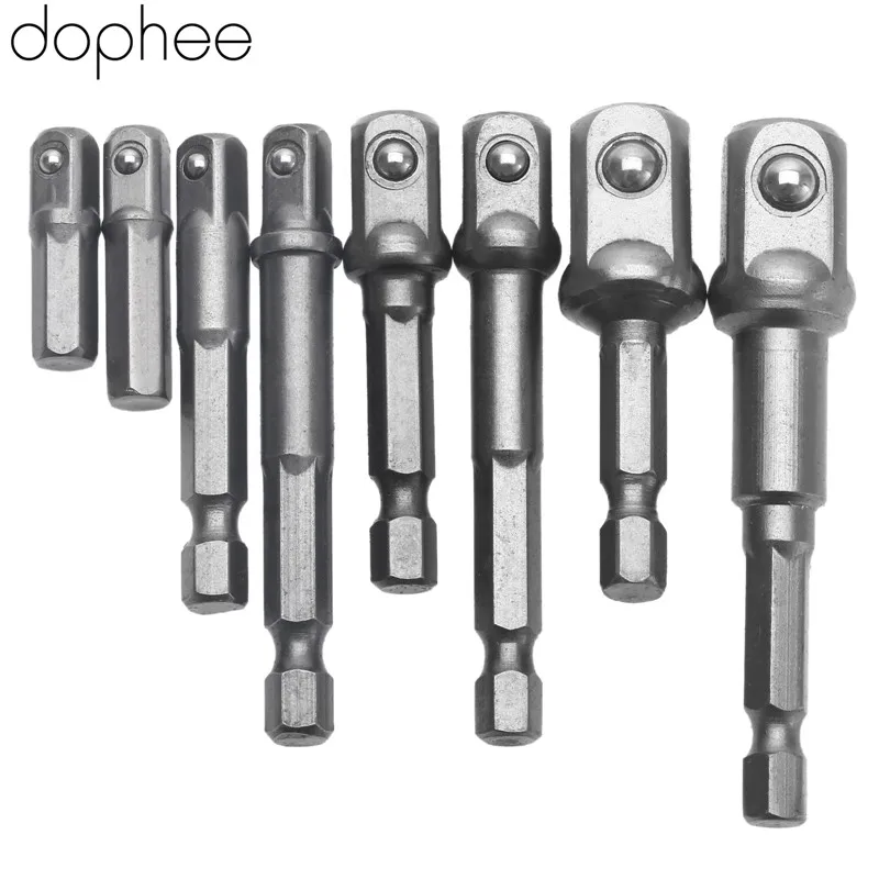 

dophee 8pcs Power Screwdriver Driver Socket Bit Adapter Drill Nut Driver Power Extension Bar Adaptor 1/4" 3/8" 1/2" Hex Shank
