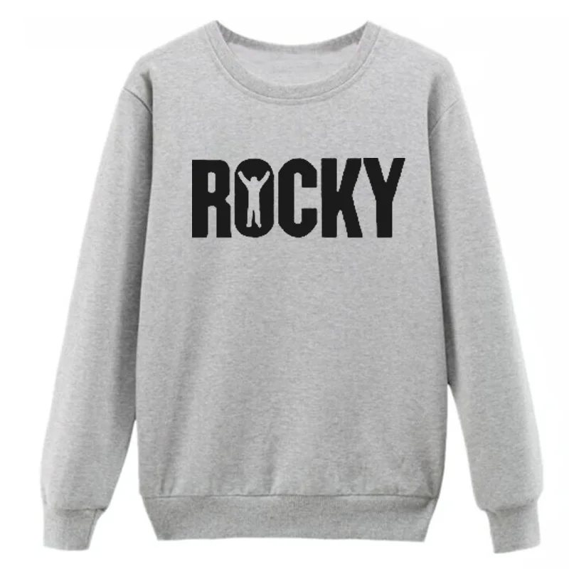 

Vsenfo Hoodies Women Men Rocky Balboa Printed Sweatshirt Famous Movie ROCKY BALBOA POSTER Sweatshirts Coat