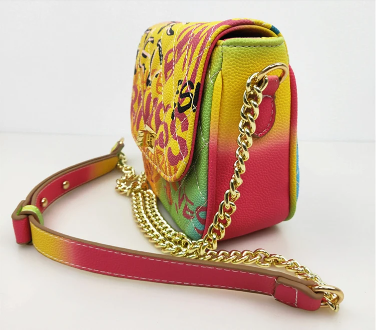 Женская сумка Новая цветная сумка на плечо с рисунком граффити модная дорожная сумка роскошная сумка-мессенджер на цепочке