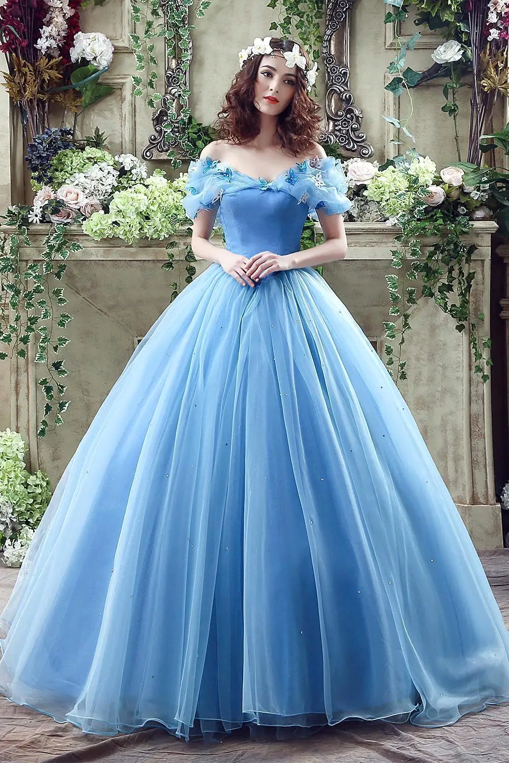 Aliexpress.com : Buy Real photo Babyonline Cinderella Blue Evening Dress Ball Gown Princess ...