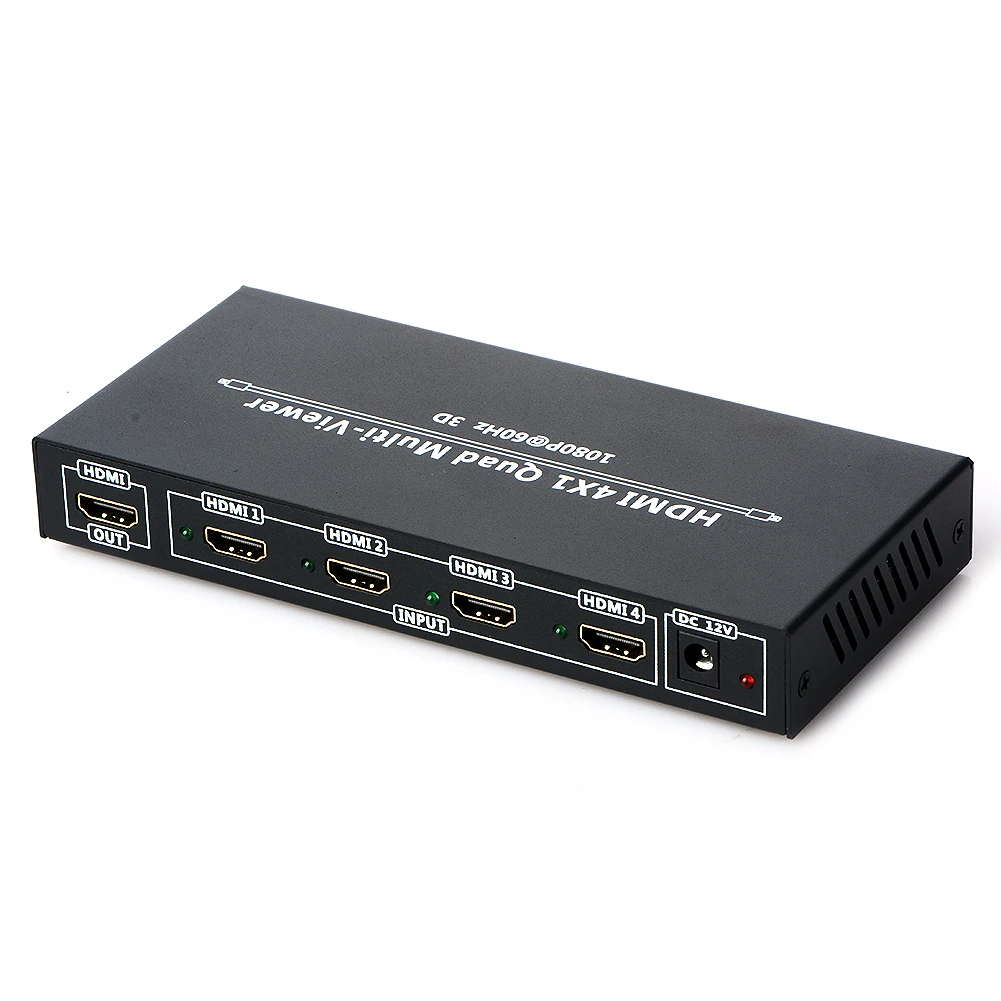 

HDMI 4x1 Quad Multi-viewer Splitter with Seamless Switcher IR Control 3D 1080P Video Splitter Compliant with HDMI 1.3a HDCP 1.2