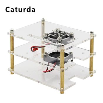 

For Raspberry Pi 4 Model B Acrylic Case Transparent Cover Shell Enclosure Box with Cooling Fan for Raspberry Pi 3B 3B+ 2B