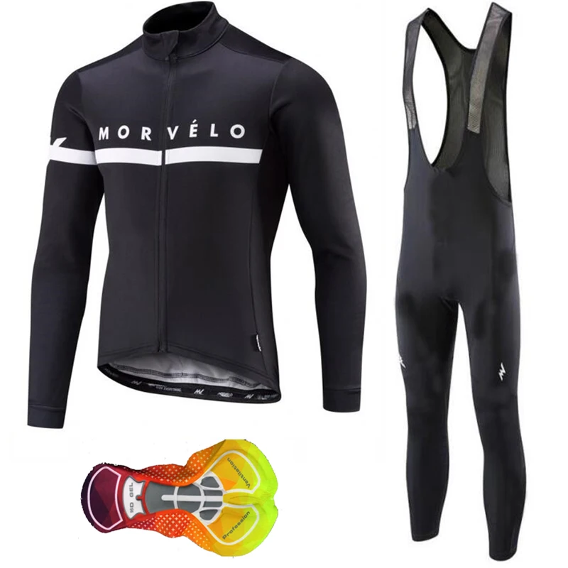

Morvelo 2019 New long Sleeve Cycling Jersey Bicycling Cycle jacket Bicycle Pants Bike ropa ciclismo hombre Maillot clothing Set