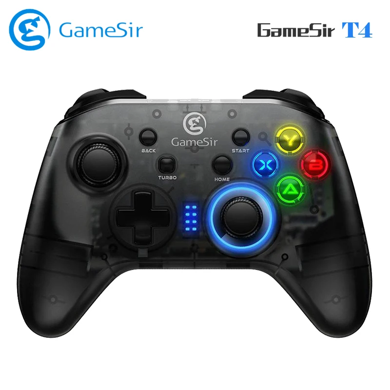 GameSir T4 геймпад беспроводной игровой контроллер Красочный светодиодный свет с 2,4G передатчик мотор вибрации проводной геймпад для Windows PC
