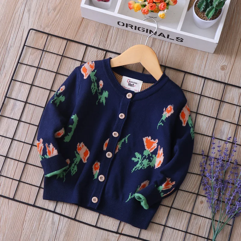 

Sweater Girl 2019 Spring Long Sleeve Warm Autumn Knitted Baby Girls Sweater Cardigan Kids Clothing Girls Flower Top 4 8 Years