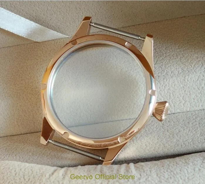 44mm aço Inoxidável 316L assista casos galvanizados