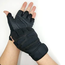 Мужские Женские перчатки для тренажерного зала с ремешком на запястье, поддержка для тренировки фитнеса, тяжелая атлетика SMN88