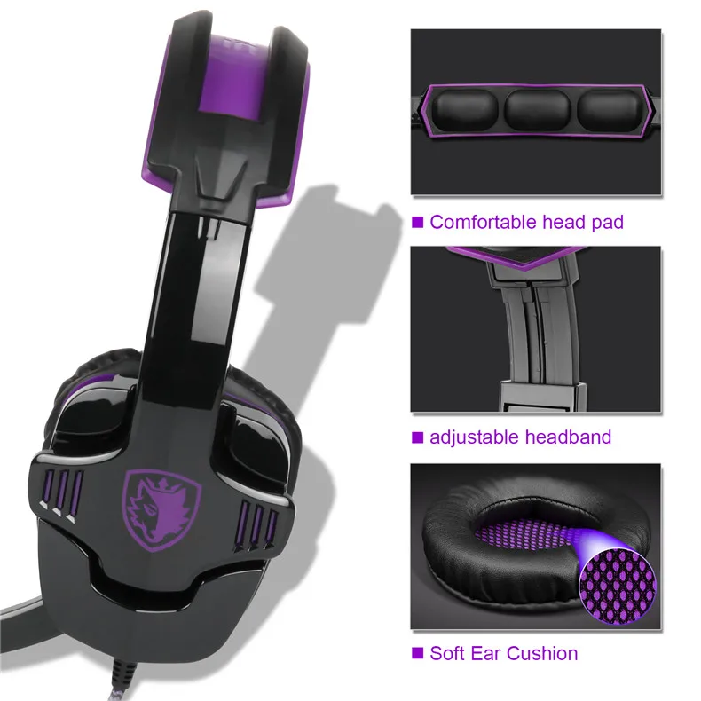SADES SA930 PS4 Headphones 3.5mm Stereo Gaming Headset Gamer with Microphone for MacCell PhonePs4Tablet (14)