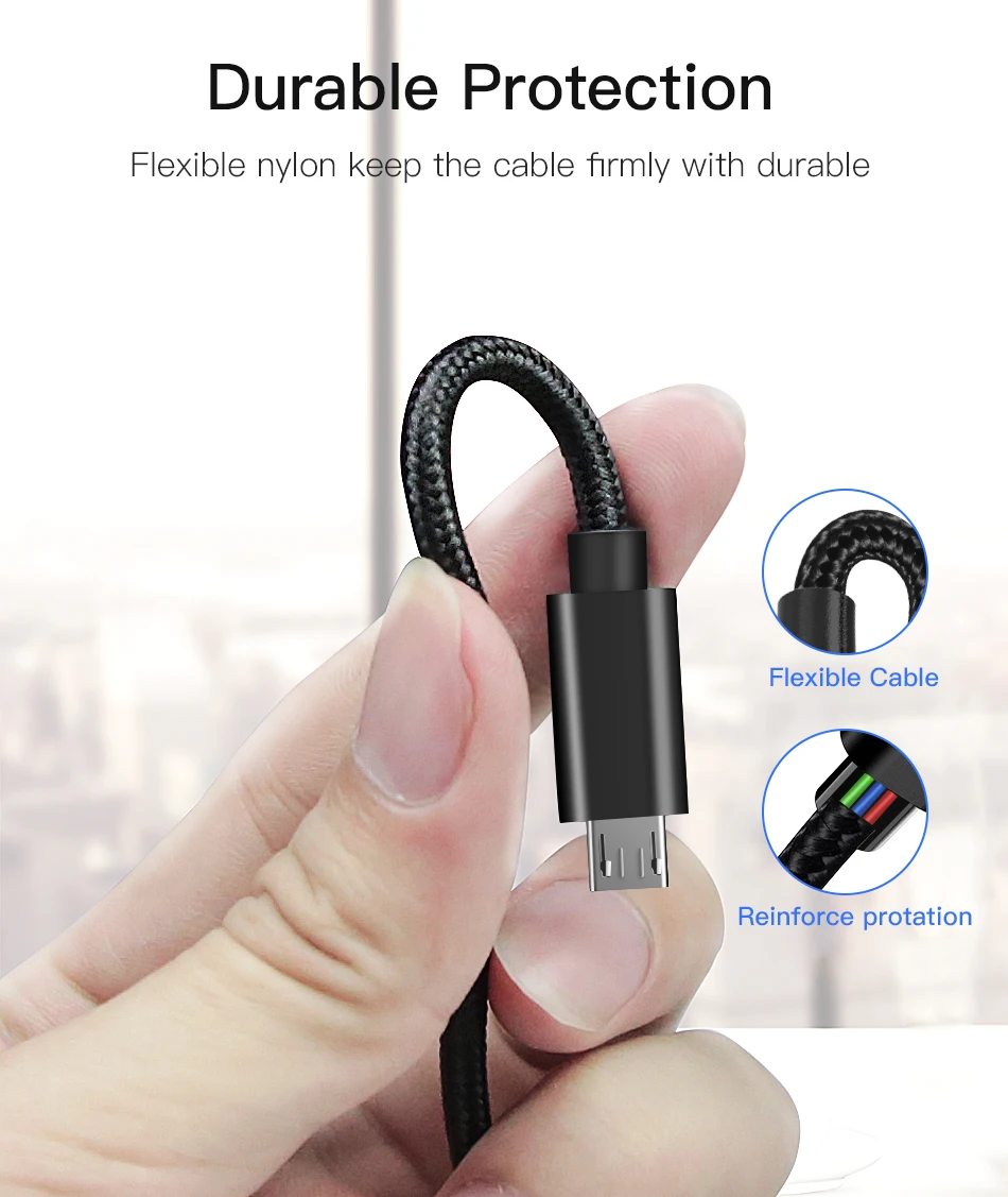 ACCEZZ новейший Micro USB B кабель для samsung Galaxy S7 S6 Xiaomi Redmi Android мобильный телефон зарядное устройство кабель нейлоновый шнур провод данных