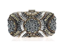 Women’s Crystal Evening bags Retro Chain Beaded Clutch Bags Wedding Diamond Beaded Bags Rhinestone Small Shoulder Bags