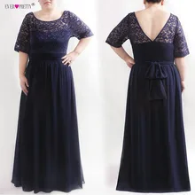 

Plus Size Evening Dresses Long Ever Pretty Elegant A Line Lace Formal Party Gowns Half Sleeve Chiffon Women Robe De Soiree 2018