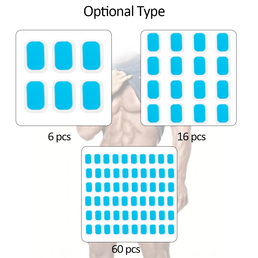 

60PCS Hydrogel Abdominal Gel Stickers Fitness Gym Smart Muscle Stimulator Abdominal Tool Training Device Gym Equipment Stickers