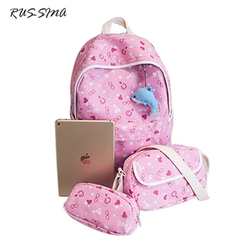 

RUSSMA 2018 Spring New Fashion Women Backpack University High School bag Teenager Preppy Laptop travel Rucksack Packsack YNT0274
