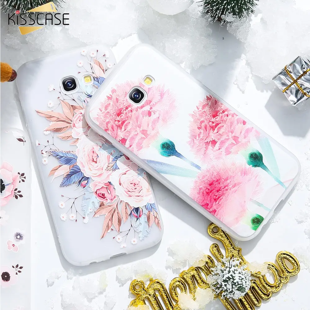 KISSCASE 3D цветок чехол для телефона Samsung Galaxy A3 A5 A7 J3 J5 J7 2016 2017 A8 2018 плюс силиконовый |